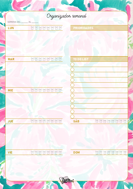 Notepad de escritorio (Semanal)