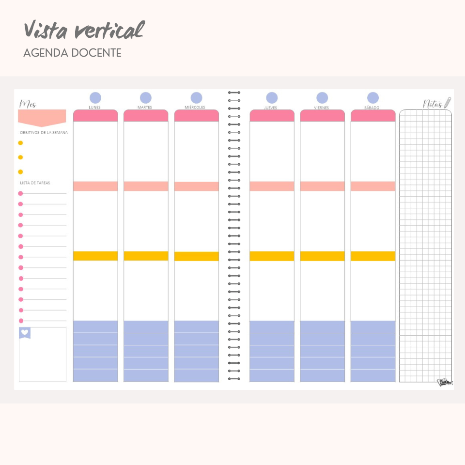 Agenda Docente 2024 - (Vista Semanal Vertical)