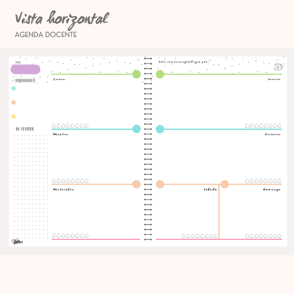 Agenda Docente 2024 - (Vista Semanal Horizontal)