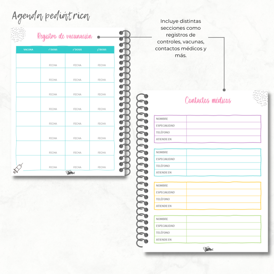Agenda pediátrica Boho