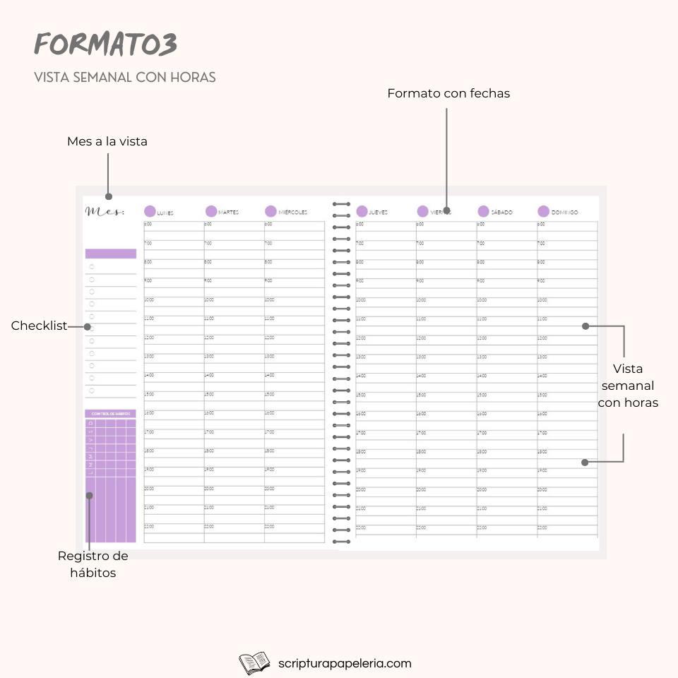 Agenda anual sin fechas