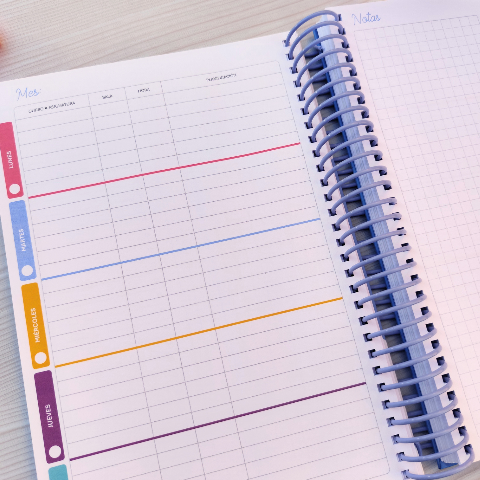 Agenda Docente en Español — Sin fechas (Personalizable)