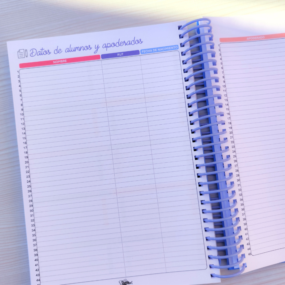 Agenda Docente en Español — Sin fechas (Personalizable)