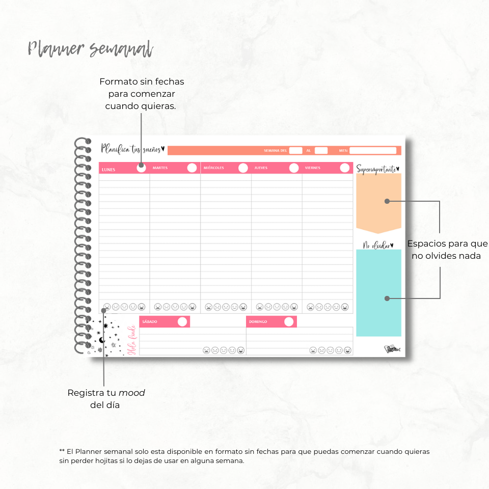 Planner Semanal horizontal