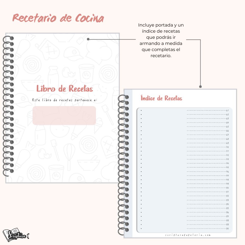 Recetario / Cuaderno de recetas - Agb Impresores - Imprenta Málaga