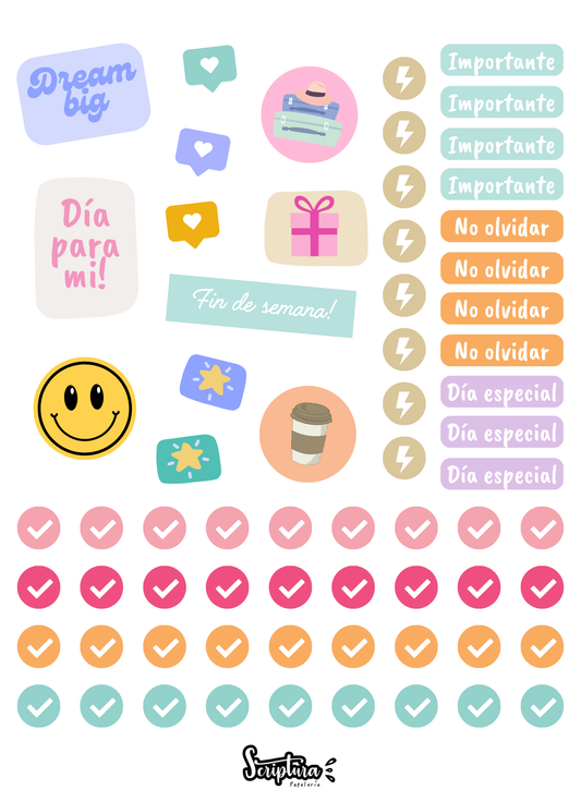 Lámina de 67 stickers
