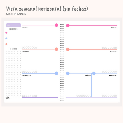 Maxi Planner anual sin fechas