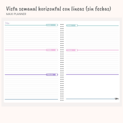 Maxi Planner anual sin fechas