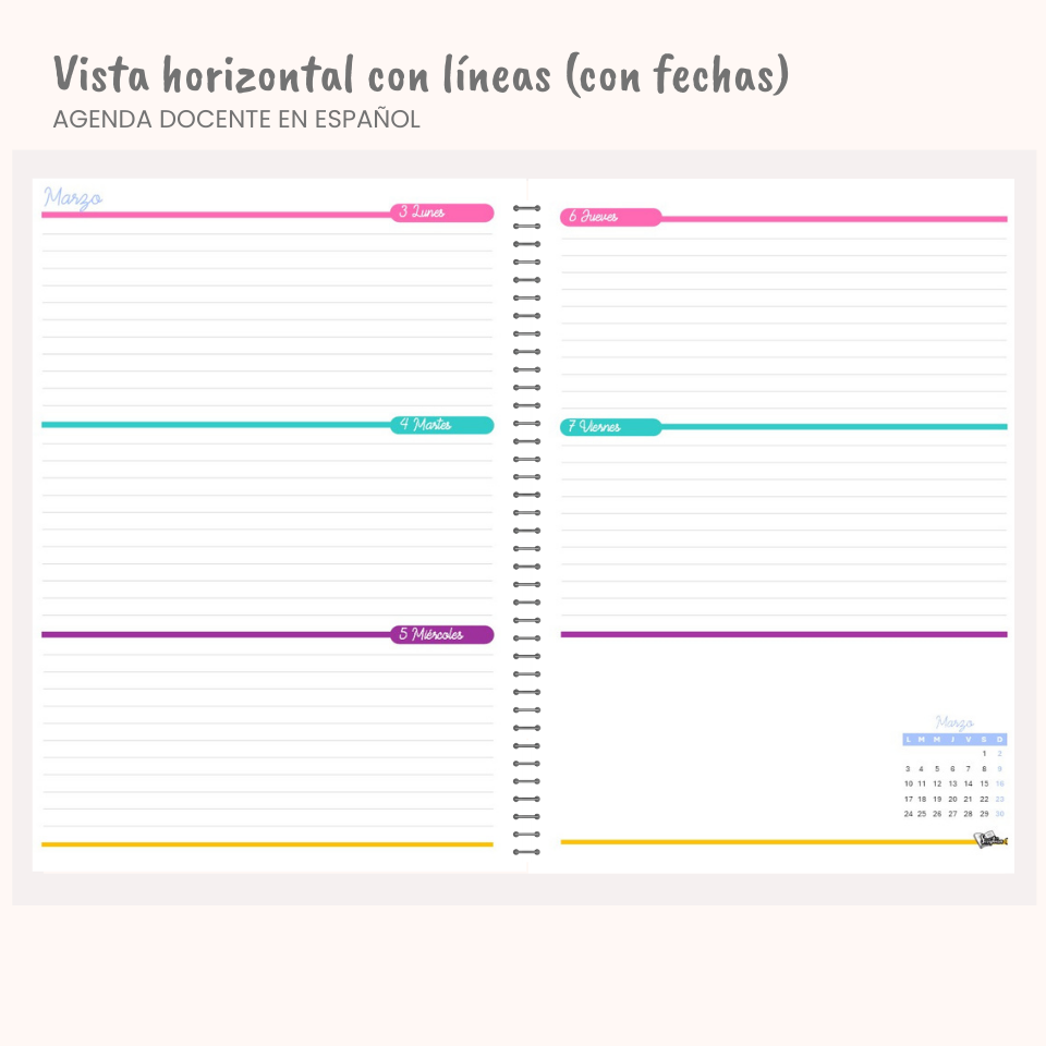 agenda docente en inglés, agenda docente en español, teacher planner, profesora, profesor, colegio, educacion