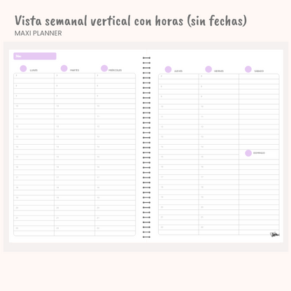Maxi Planner anual sin fechas